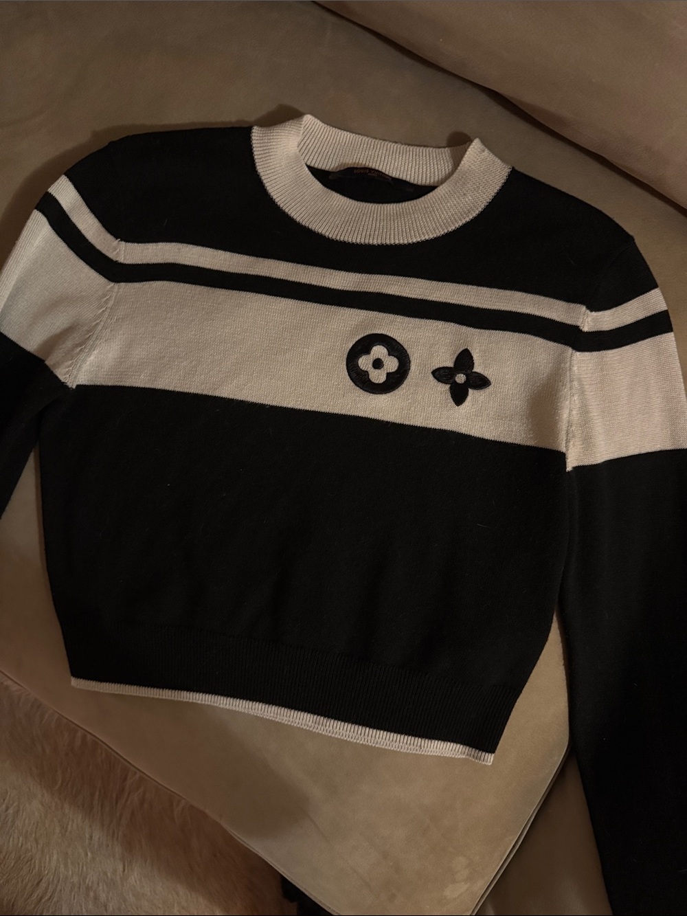 Louis Vuitton floral motif cropped sweater